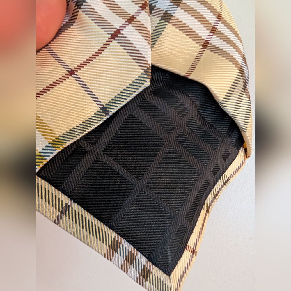 2 Burberry London Neckties-Nova Check And White/ Gray Striped - Picture 5 of 15